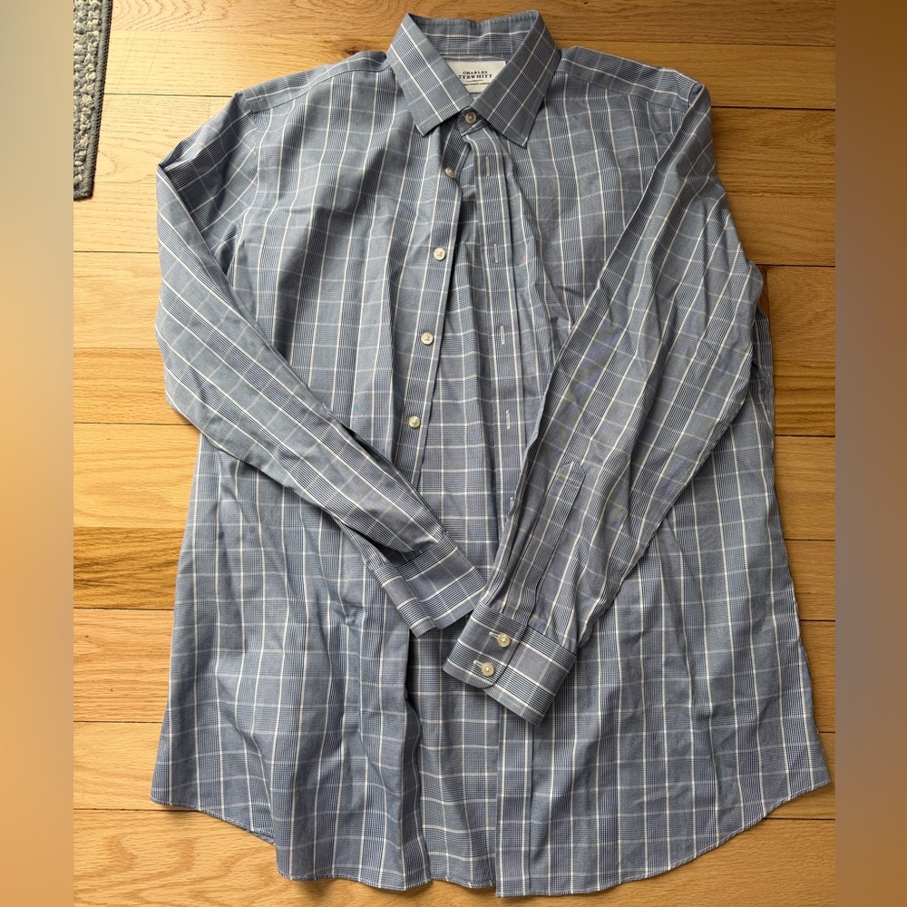 Charles Tyrwhitt Blue Plaid Dress Shirt